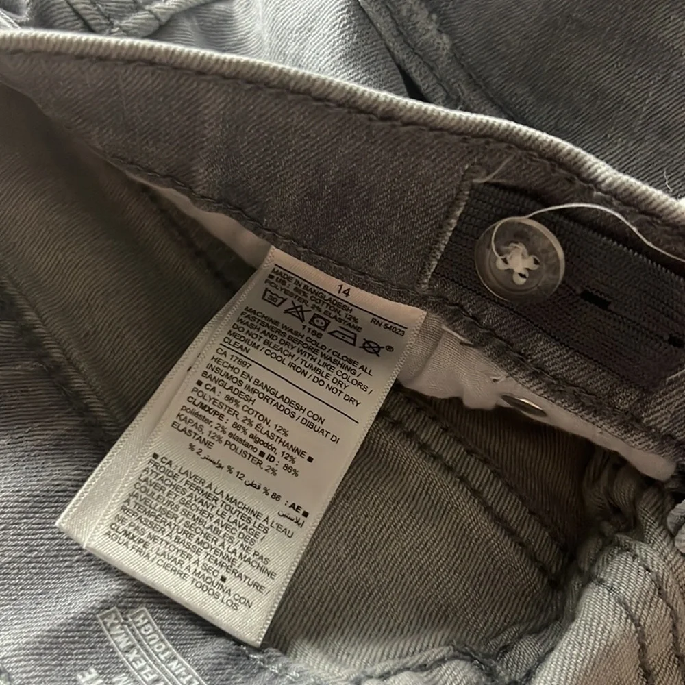 Old navy boy karate slim built-in flex straight‎ gray jeans size 14